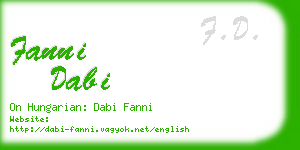 fanni dabi business card